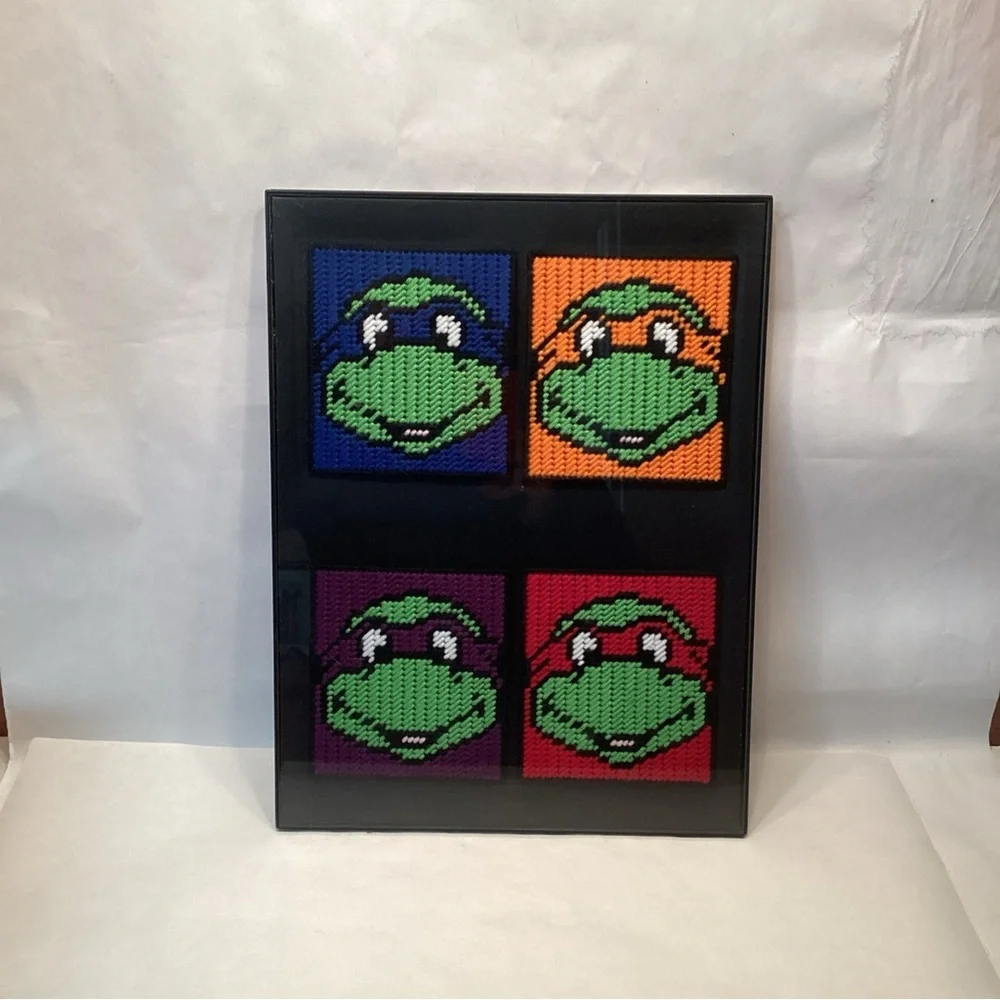 Framed Vintage Teenage Mutant Ninja Turtle Canvas Art 16” X 12” OG TMNT
